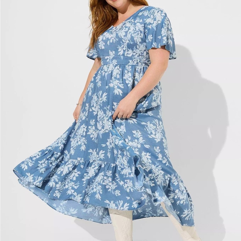 Floral Blue Maxi Dress